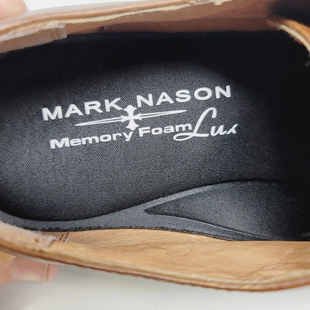 Mark Nason Mens Oxfords Sz 11.5 M Brown Bicycle Toe Memory Foam Lux Dress Shoes